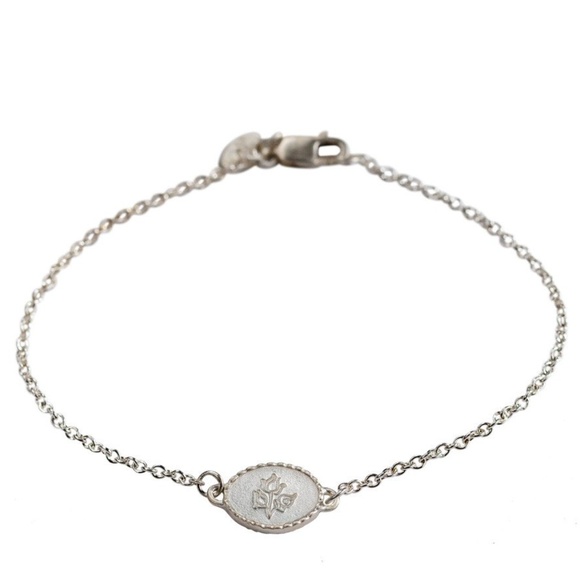 Me & Ro Jewelry - Me & Ro Sterling Silver Flower Bud ID Bracelet